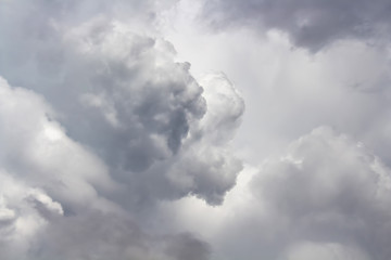Storm white and gray clouds