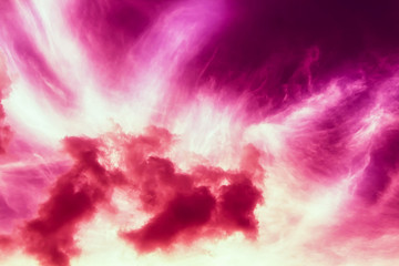 abstract sky with red pink clouds and white light