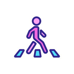 moving man on pedestrian crossing icon vector. moving man on pedestrian crossing sign. color symbol illustration