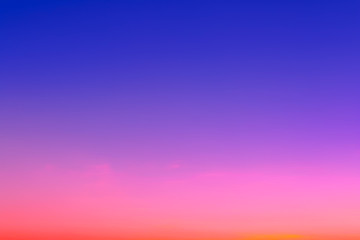 blue and purple pink color light in blurred blank sky with