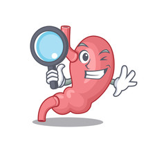 Smart Detective of human stomatch mascot design style with tools