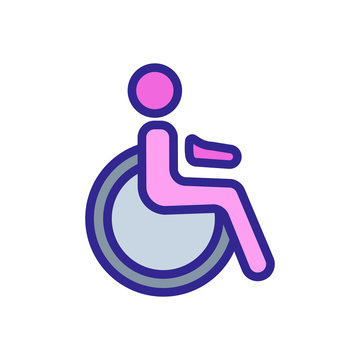 handicapped person icon vector. handicapped person sign. color symbol illustration