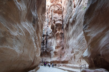 The entrance to Petra Jordan known as Siq