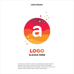 A letter colorful logo in the circle. Vector design template elements for your application or company identity.