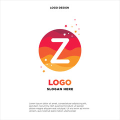 Z letter colorful logo in the circle. Vector design template elements for your application or company identity.