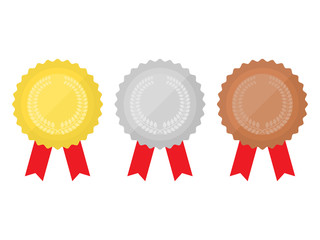 リボン付きのメダルのイラスト