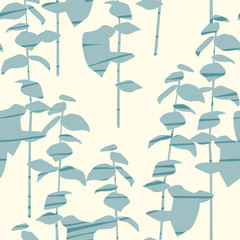 Artistic seamless pattern with abstract leaves. Modern design