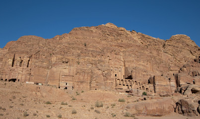 Fototapeta na wymiar The ruins of Petra in Jordan