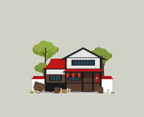 Japan country design template in flat design style isolated on color background