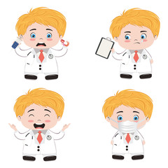Fototapeta premium Cartoon doctor set