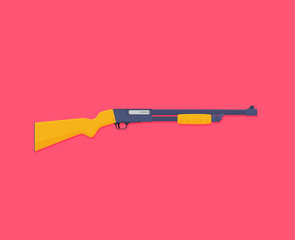 Flat illustration of police shotgun vector for web design