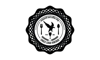 vintage-style emblem logo with an eagle theme	