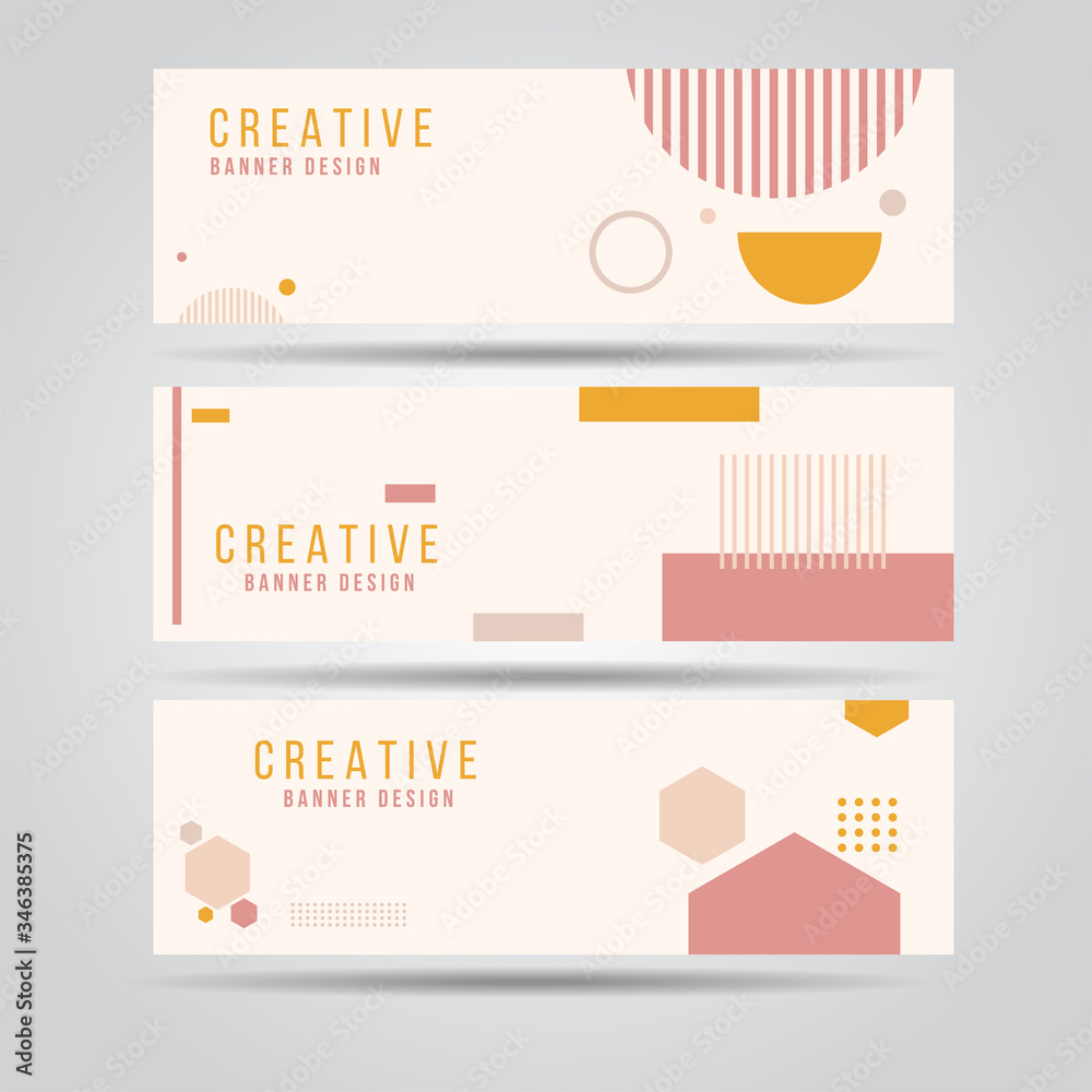 Sticker banner modern minimal set abstract creactive trendy style with copy space for text and photo.corpora