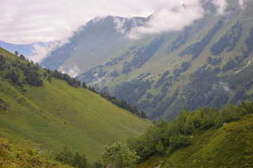 Fototapeta premium Mountain view with clouds