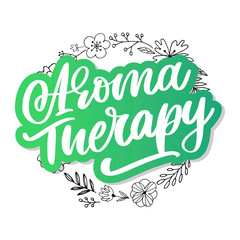 Aroma therapy letter for luxury lifestyle design. Alternative medicine. Healthy lifestyle concept. Organic sign.