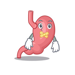 Human stomatch cartoon character style with mysterious silent gesture