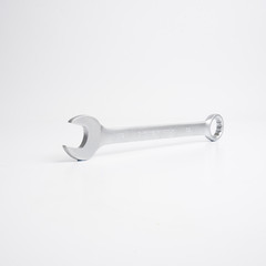 Wrench, tool, spanner, isolated, metal, steel, chrome, equipment, white, work

