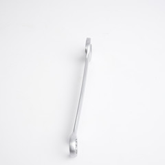 Wrench, tool, spanner, isolated, metal, steel, chrome, equipment, white, work
