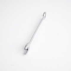 Wrench, tool, spanner, isolated, metal, steel, chrome, equipment, white, work
