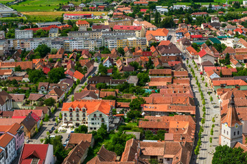 Naklejka premium Aerial view of Rasnov, Brasov, Romania 