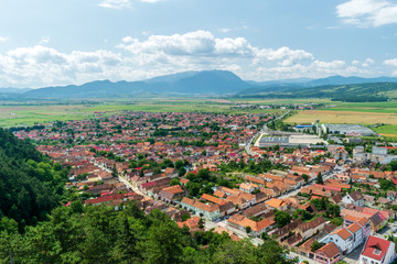 Fototapeta na wymiar Aerial view of Rasnov, Brasov, Romania 