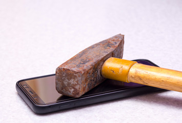 Smartphone and a hammer