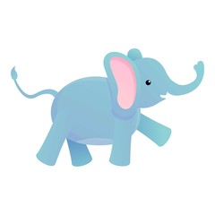 Walking happy elephant icon. Cartoon of walking happy elephant vector icon for web design isolated on white background