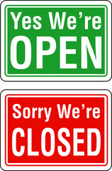 OPEN CLOSED door sign
