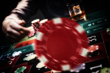 A Roulette table close up