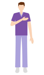 医療・介護の現場で働く男性 イラスト