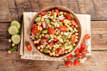 chickpea salad with tomato and avocado