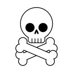 Skull line style icon vector design
