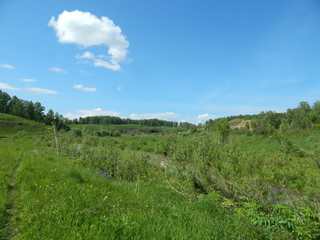 landscape with blue sky