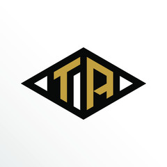 Initial Letter TA Geometric Abstract Diamond Shape Logo Design