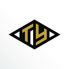 Initial Letter TY Geometric Abstract Diamond Shape Logo Design