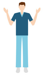 医療・介護の現場で働く男性 イラスト