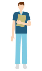 医療・介護の現場で働く男性 イラスト