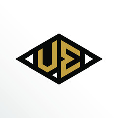 Initial Letter VE Geometric Abstract Diamond Shape Logo Design