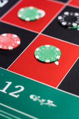 A Roulette table close up