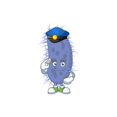 A dedicated Police officer of salmonella typhi mascot design style