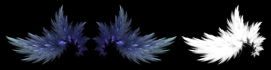 Obraz premium Abstract angel wings illustration with white clipping mask