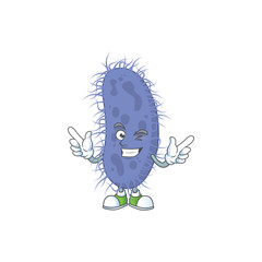Cartoon character design concept of salmonella typhi cartoon design style with wink eye