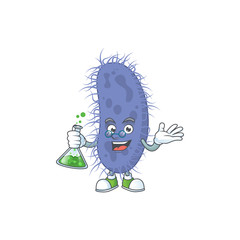 Salmonella typhi genius Professor Cartoon character holding glass tube