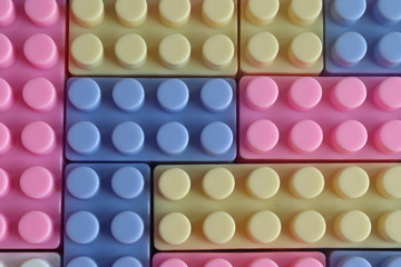 Mixed colored bricks assembled properly