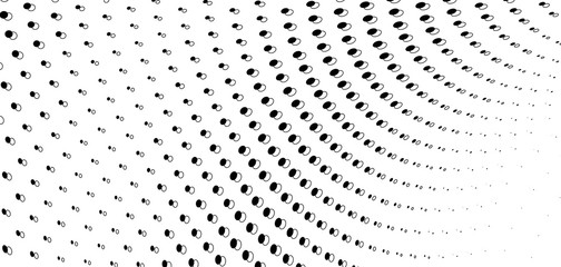Halftone wave texture. A chaotic pattern of dots. Template for printing on fabric, posters, business cards. Monochrome pattern
