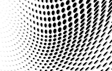 Halftone wave texture. A chaotic pattern of dots. Template for printing on fabric, posters, business cards. Monochrome pattern