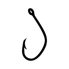 Illustration of fishing hook. Design element for logo, label, sign, poster, t shirt. Vector illustration