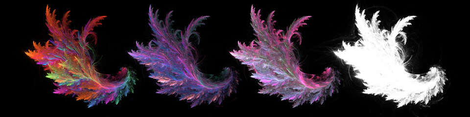 Abstract colorful fantasy fairy wings set with white clipping mask © Prime