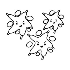 Virus cartoon line style icon vector design