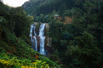 Fototapeta na wymiar Road going to the waterfall, Nuwara Eliya, Sri-lanka